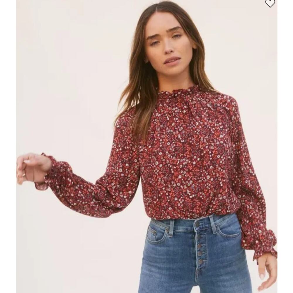 Reformation Jeans Theodora Floral Smocked Top